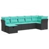 vidaXL Salon de jardin 7 pcs avec coussins noir r&eacute;sine tress&eacute;e