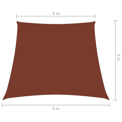 vidaXL Voile de parasol Tissu Oxford trapèze 4/5x4 m Terre cuite