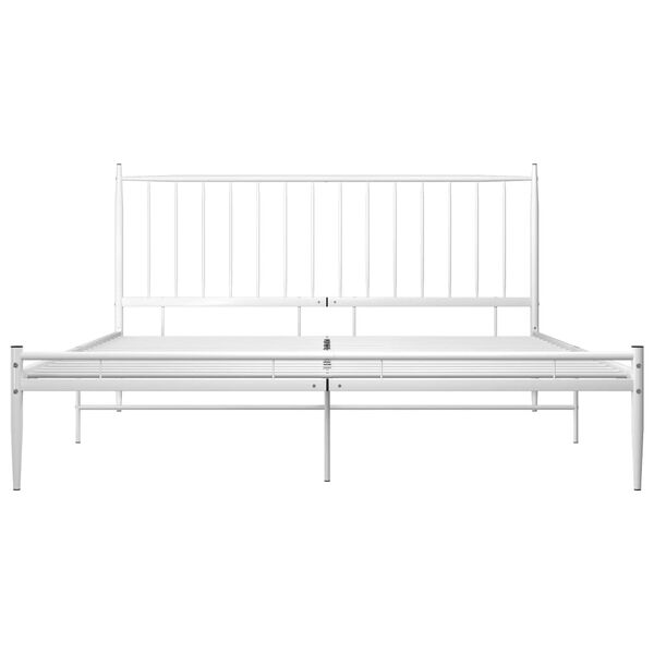 vidaXL Cadre de lit sans matelas blanc m&eacute;tal 180x200 cm