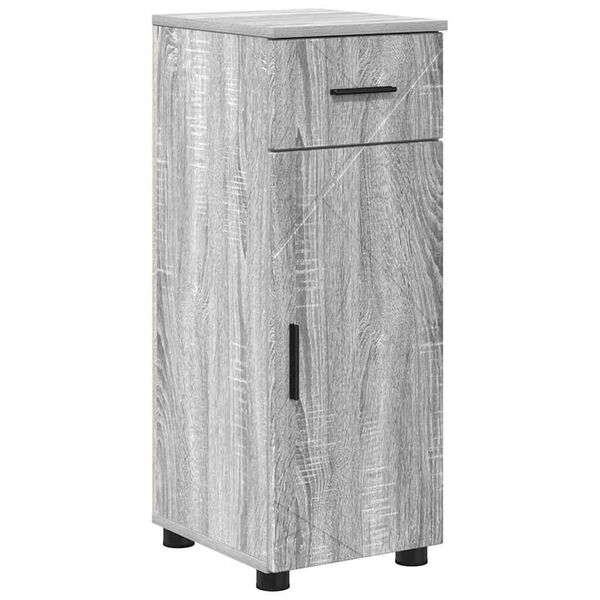 vidaXL Cabinet de salle de bain avec porte Gris Sonoma 30 x 35 x 80 cm
