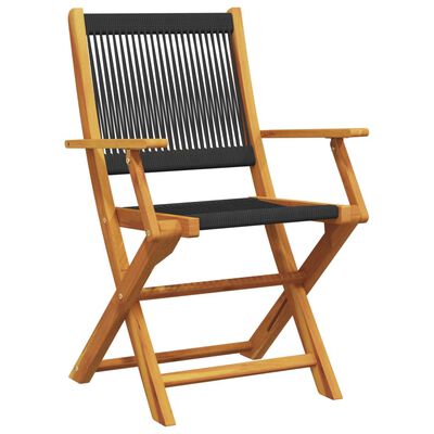 vidaXL Chaises de jardin lot de 2 noir bois d'acacia et polypropylène