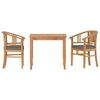vidaXL Ensemble &agrave; manger de jardin 3 pcs Bois de teck massif