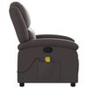 vidaXL Fauteuil inclinable de massage marron fonc&eacute; cuir v&eacute;ritable