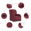 vidaXL Fauteuil inclinable rouge bordeaux tissu