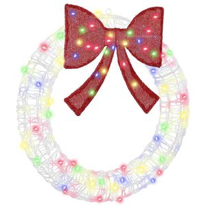 vidaXL Couronne avec 60 LED Multicolore 76 x 8.5 x 76 cm Acrylique