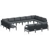 vidaXL Ensemble de canap&eacute; de jardin avec coussin 14 pcs Noir Acier