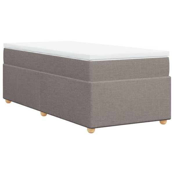 vidaXL Sommier &agrave; lattes de lit avec matelas Taupe 80x200 cm Tissu