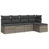 vidaXL Salon de jardin 5 pcs avec coussins gris r&eacute;sine tress&eacute;e