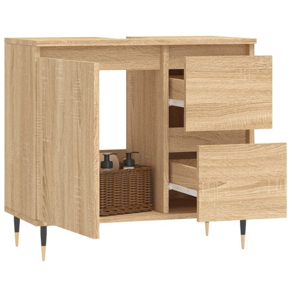 vidaXL Armoire salle de bain ch&ecirc;ne sonoma 65x33x60 cm