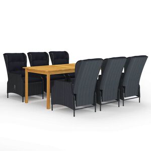 vidaXL Ensemble &agrave; manger de jardin 7 pcs Gris fonc&eacute;