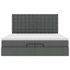 VidaXL Cadre de lit ottoman avec matelas gris fonc&eacute; 200x200cm tissu