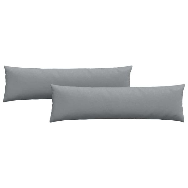 vidaXL Coussins de canap&eacute; 2 pcs Gris clair 145 x 40 cm tissu