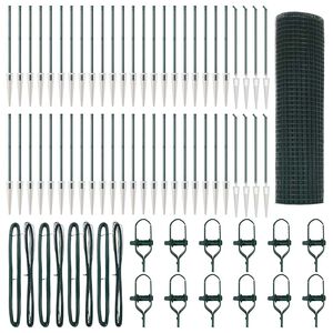 vidaXL Cl&ocirc;ture en fil soud&eacute; avec pointes 100 x 0,6 m Vert Maille