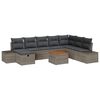 vidaXL Ensemble de canap&eacute; de jardin avec coussin 9 pcs Gris polyrotin