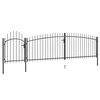 vidaXL Portail de jardin Woerden avec pointe en forme de lance 5 x 1,25 m noir