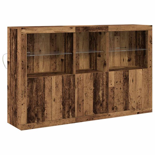vidaXL Buffet LED Bois ancien 162 x 37 x 100 cm Bois d'ing&eacute;nierie