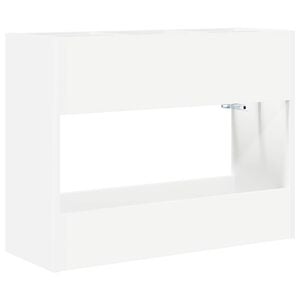 vidaXL Porte-parapluie Blanc 65 x 24 x 50 cm Bois d'ing&eacute;nierie