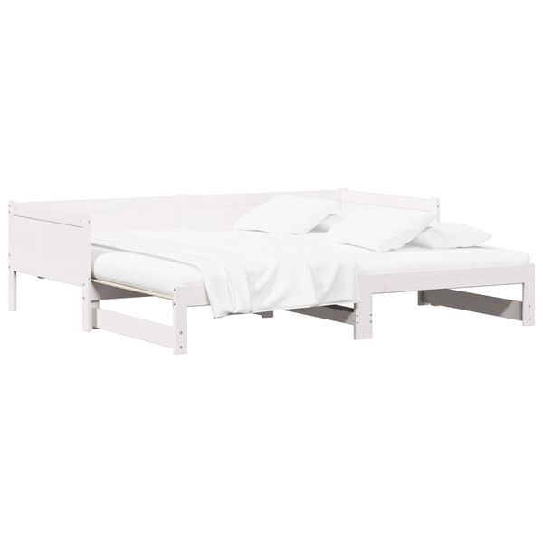 vidaXL Lit Pull-out de Jour Blanc 180 x 200 cm Pin massif
