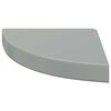 vidaXL &Eacute;tag&egrave;res d'angle flottantes 4 pcs gris brillant 25x25x3,8cm MDF