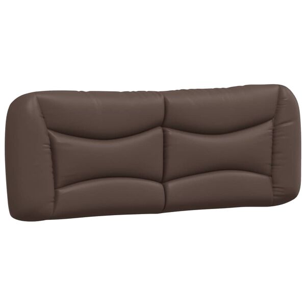 vidaXL Coussin de t&ecirc;te de lit Hvar marron 120 cm similicuir