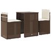 vidaXL Ensemble de bistro 3 pcs avec coussins marron r&eacute;sine tress&eacute;e