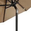 vidaXL Parasol de jardin avec m&acirc;t en acier taupe 225x225x212 cm