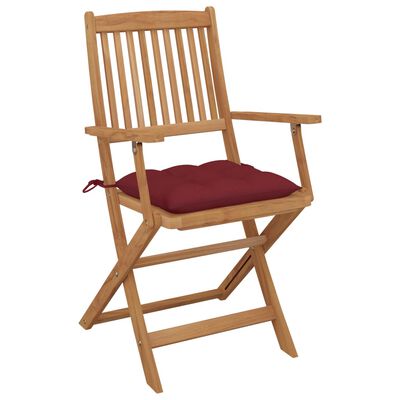 vidaXL Chaises pliables de jardin lot de 6 avec coussins Bois d'acacia