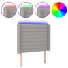 vidaXL T&ecirc;te de lit &agrave; LED Gris clair 103x16x118/128 cm Tissu