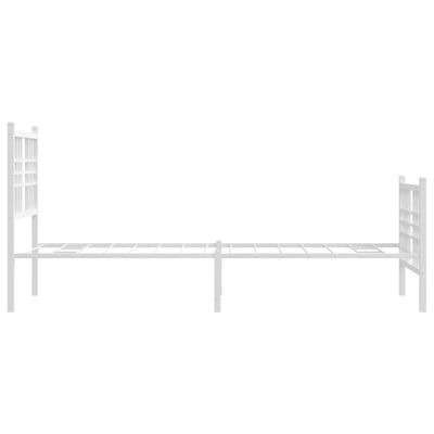 vidaXL Cadre de lit métal sans matelas avec pied de lit blanc 75x190cm