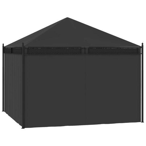 vidaXL Belv&eacute;d&egrave;re avec rideaux 3,5x3,5x3,1 m Anthracite