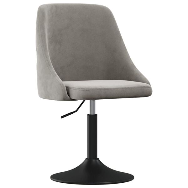 vidaXL Chaises &agrave; manger lot de 2 Gris clair Velours