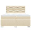 vidaXL Sommier &agrave; lattes de lit avec matelas Cr&egrave;me 200x200 cm Tissu