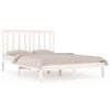 vidaXL Cadre de lit sans matelas blanc bois massif