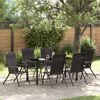 vidaXL Ensemble de salle à manger pour jardin 7 pcs Noir café