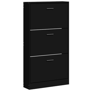 vidaXL Armoire &agrave; chaussures Noir 59x17x108 cm Bois d'ing&eacute;nierie