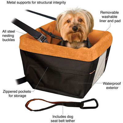 Siège d'auto pour chien pour petits chiens - Siège d'appoint imperméable pour  chien pour voiture avec poches de rangement