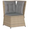 vidaXL Canap&eacute; d'angle de jardin avec coussins beige r&eacute;sine tress&eacute;e