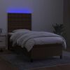 vidaXL Sommier &agrave; lattes de lit matelas et LED Marron fonc&eacute; 100x200cm