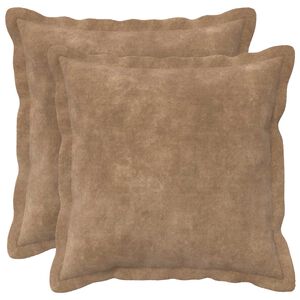 vidaXL Housse de coussin 2 pcs HOUTEN Taupe 30 x 30 cm