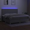 vidaXL Sommier &agrave; lattes de lit et matelas et LED Gris clair 200x200 cm