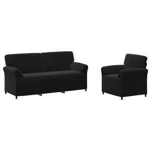 vidaXL Ensemble de Canap&eacute;s 2 pc Noir Velours