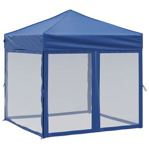 vidaXL Tente de r&eacute;ception pliable avec parois Bleu 2x2 m