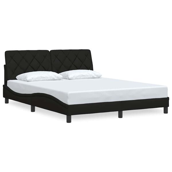 vidaXL Cadre de lit sans matelas noir 160x200 cm tissu