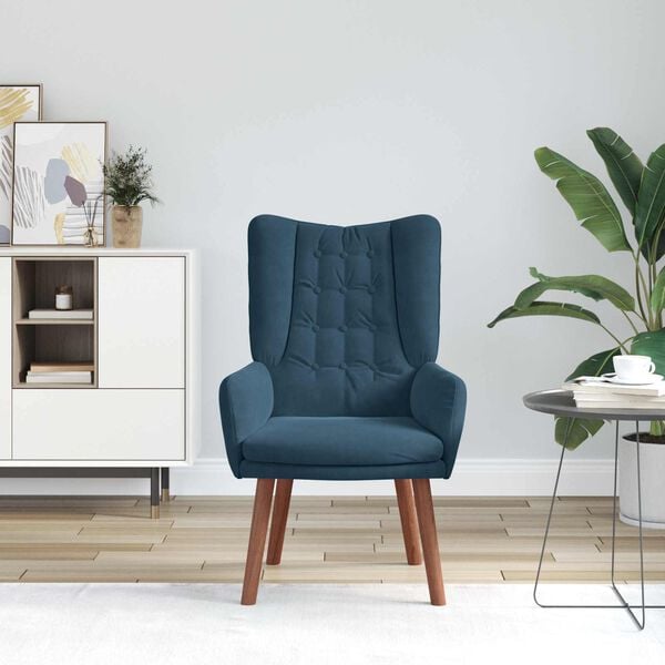 vidaXL fauteuil Bleu 63 x 67 x 94 cm Velours