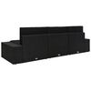 vidaXL Canap&eacute; sectionnel 3 places R&eacute;sine tress&eacute;e Noir