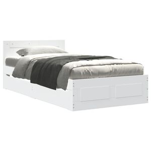 vidaXL Cadre de lit avec t&ecirc;te de lit sans matelas blanc 75x190 cm