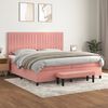 vidaXL Sommier &agrave; lattes de lit avec matelas Rose 200x200 cm Velours