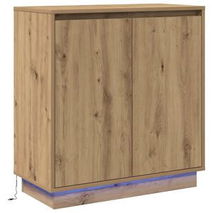 vidaXL Buffet LED Ch&ecirc;ne artisanal 71 x 34,5 x 75 cm Bois d'ing&eacute;nierie