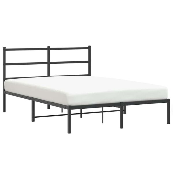 vidaXL Cadre de lit m&eacute;tal sans matelas avec t&ecirc;te de lit noir 140x200cm