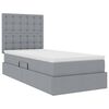 vidaXL Lit avec rangement et matelas Gris clair 100 x 200 cm Polyester